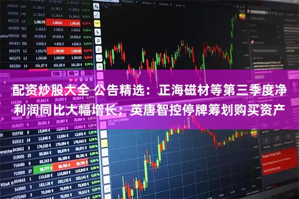 配资炒股大全 公告精选：正海磁材等第三季度净利润同比大幅增长；英唐智控停牌筹划购买资产
